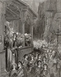 La crociata dei bambini nel 1212, illustrazione da 